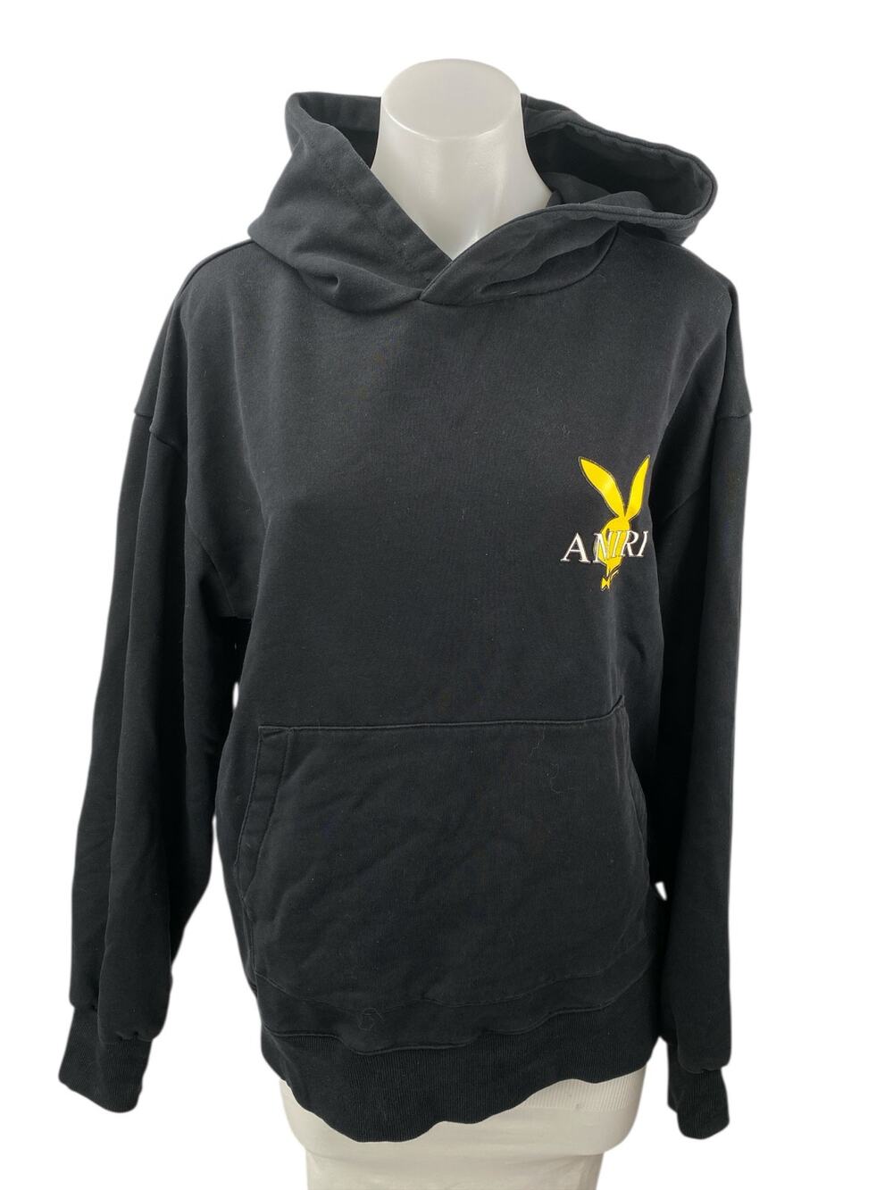 Amiri x Playboy Women's Black Hoodie Hooded Long Sleeve Sweatshirt Top One Size